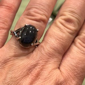 CANADIAN LABRADORITE RING IN STERLING SILVER 6CTS size 7